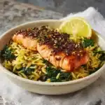 One-Skillet Salmon with Lemon Orzo Recipe