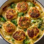 Creamy Broccoli Cheddar Casserole with Garlic Butter Pretzels Recipe