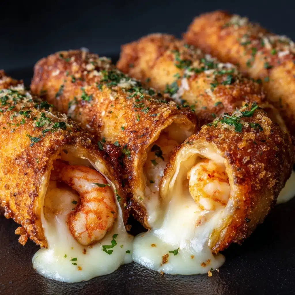 Deep-Fried Shrimp Alfredo Burrito Bites Recipe - Recipe Image