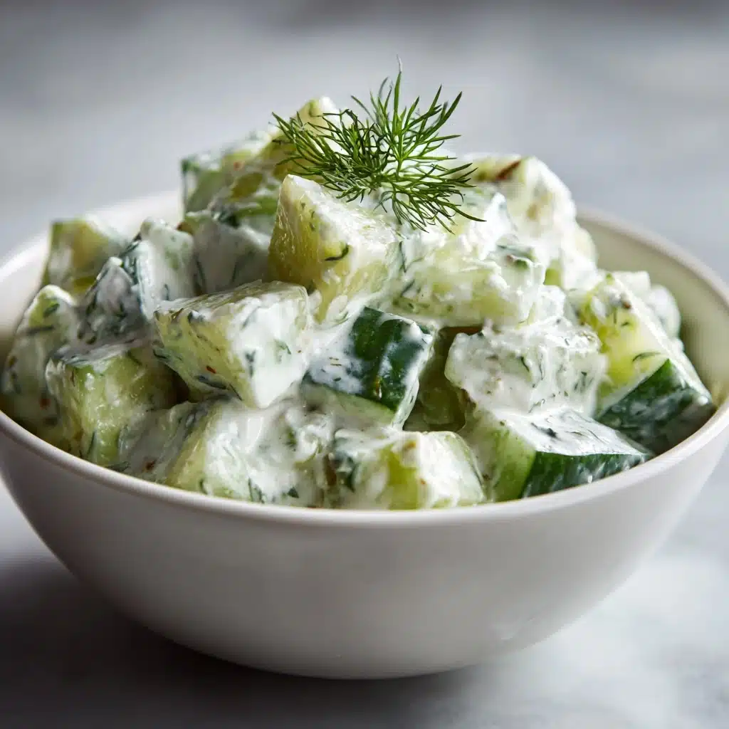 German Cucumber Salad with a Creamy Dressing Recipe - Recipe Image