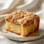 Rhubarb Streusel Cake with Warm Vanilla Sauce Recipe