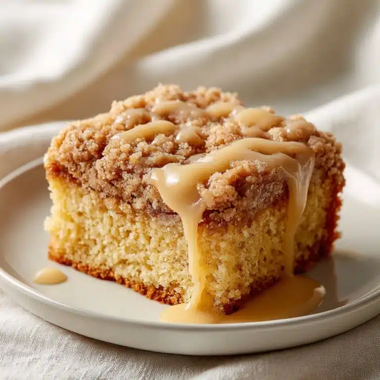 Rhubarb Streusel Cake with Warm Vanilla Sauce Recipe