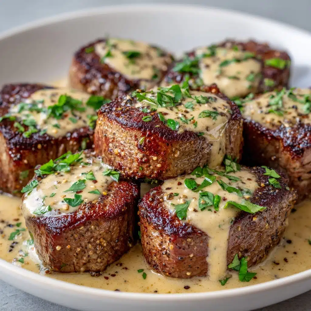 Garlic Butter Steak Bites with Parmesan Cream Sauce Recipe - Recipe Image