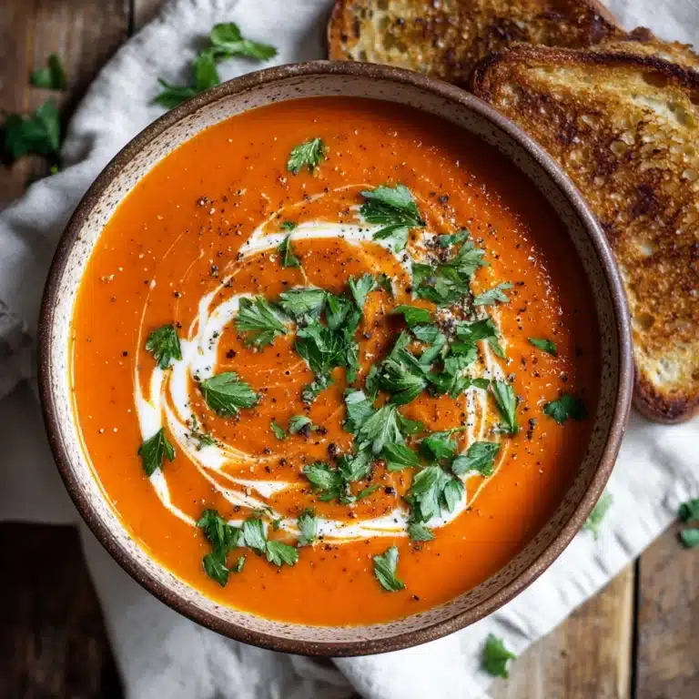 Creamy Tomato Soup with Grilled Cheese Sandwich Recipe