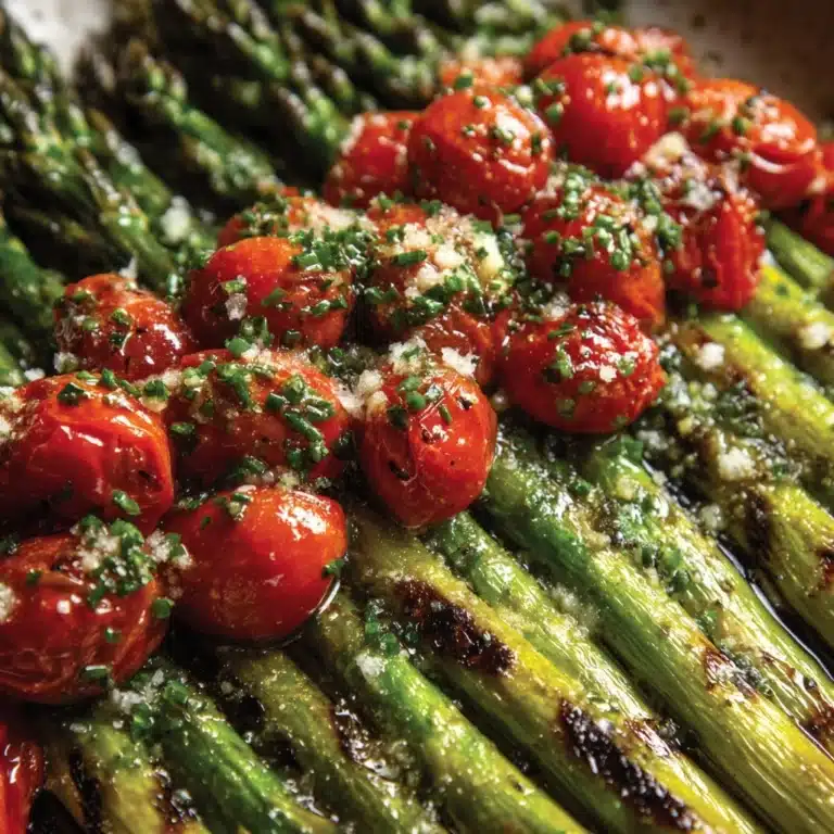 Parmesan Roasted Asparagus with Tomatoes and Balsamic Recipe