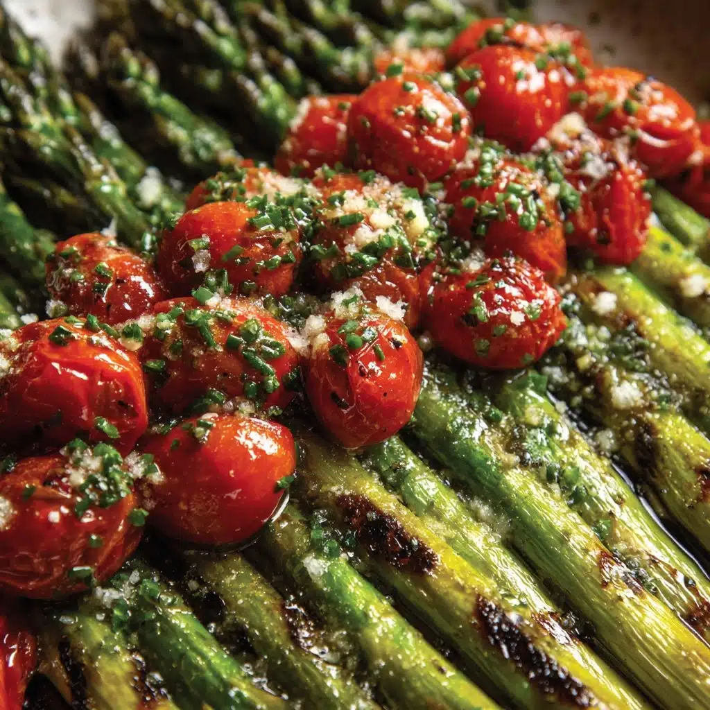 Parmesan Roasted Asparagus with Tomatoes and Balsamic Recipe