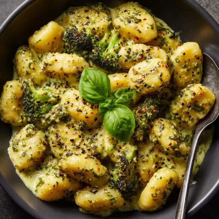 Creamy Lemon Pesto Gnocchi with Broccoli Recipe