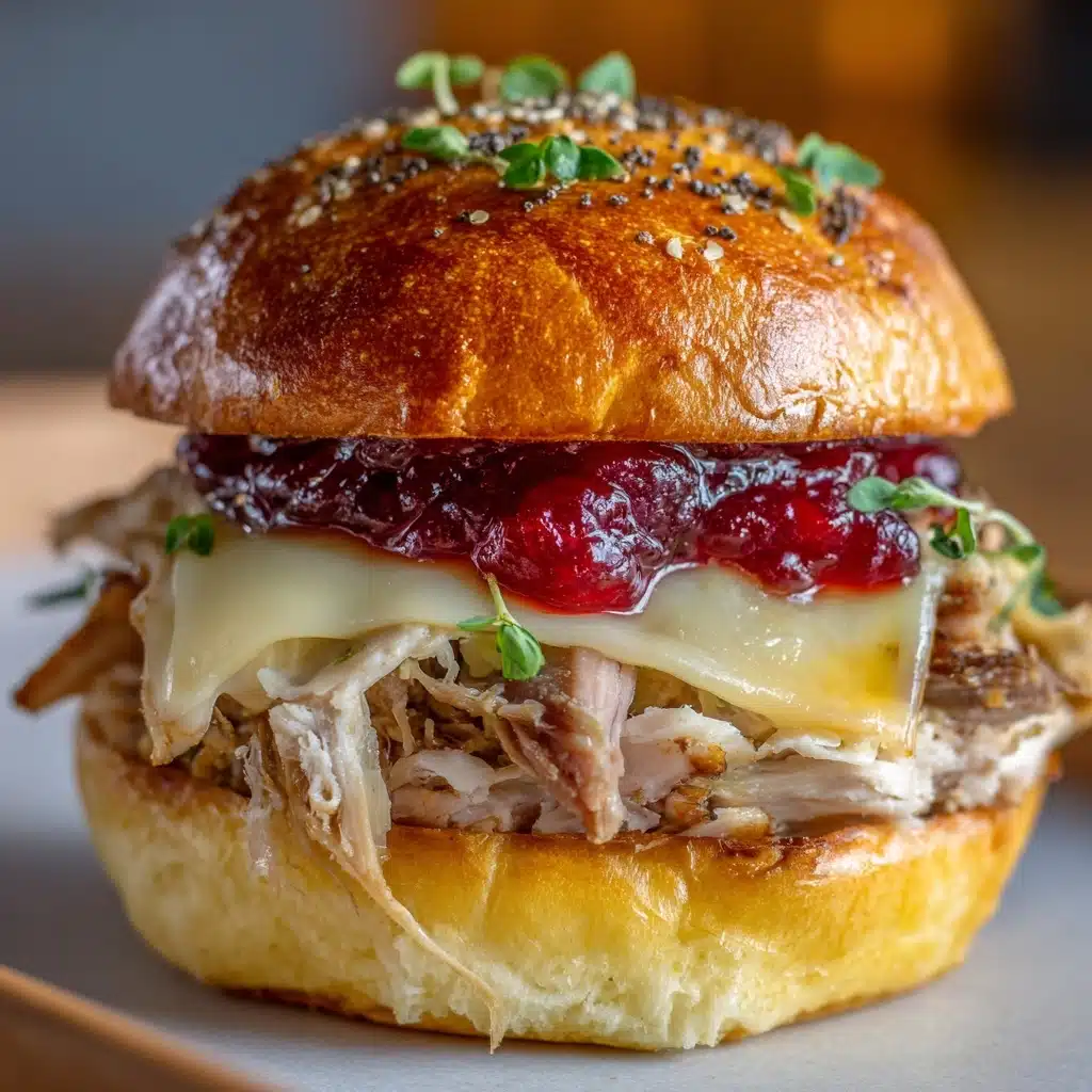 Baked Cranberry Turkey Sliders with Havarti & Poppy Seed Topping Recipe - Recipe Image
