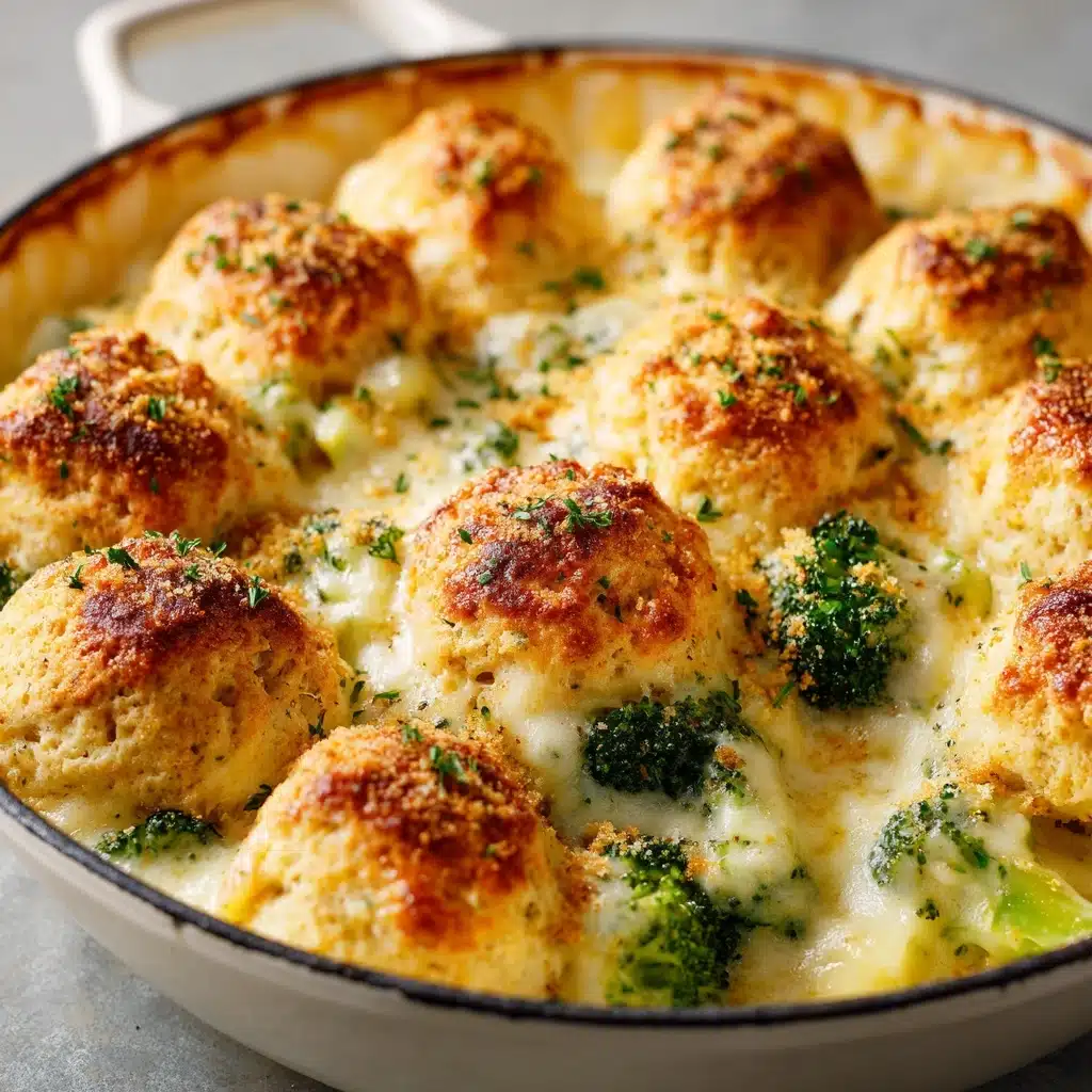 Creamy Broccoli Cheddar Casserole with Garlic Butter Pretzels Recipe - Recipe Image