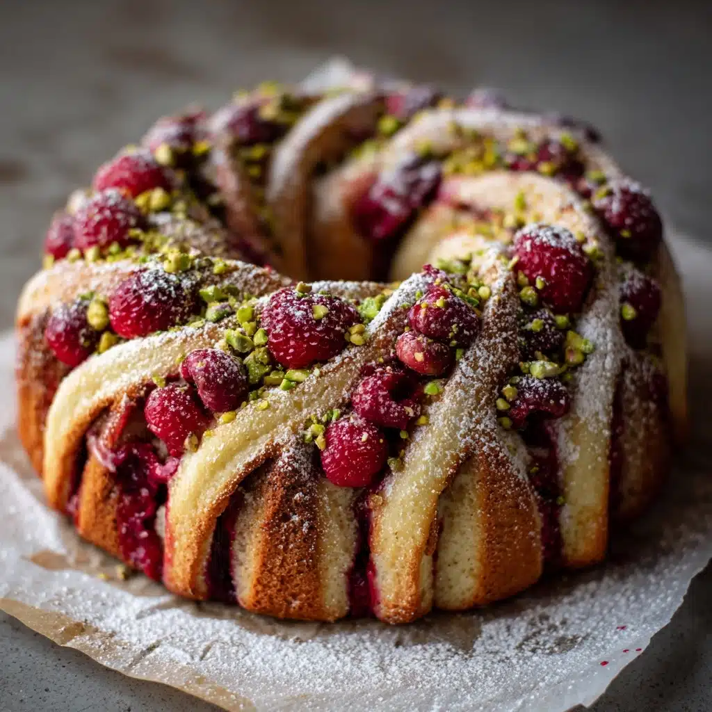Raspberry and Pistachio Wreath Recipe - Recipe Image