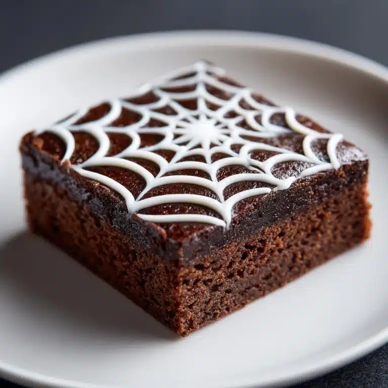 White Chocolate Spiderweb Brownies Recipe