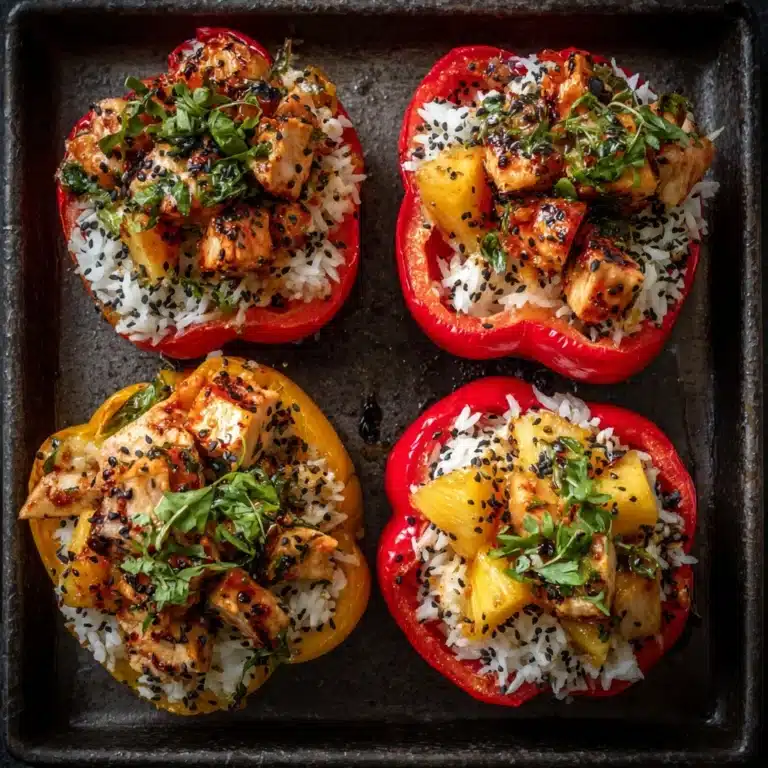 Teriyaki Pineapple Chicken & Rice Stuffed Peppers Recipe