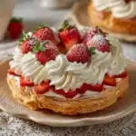 Paris-Brest Pastry with Whipped Cream and Strawberries Recipe