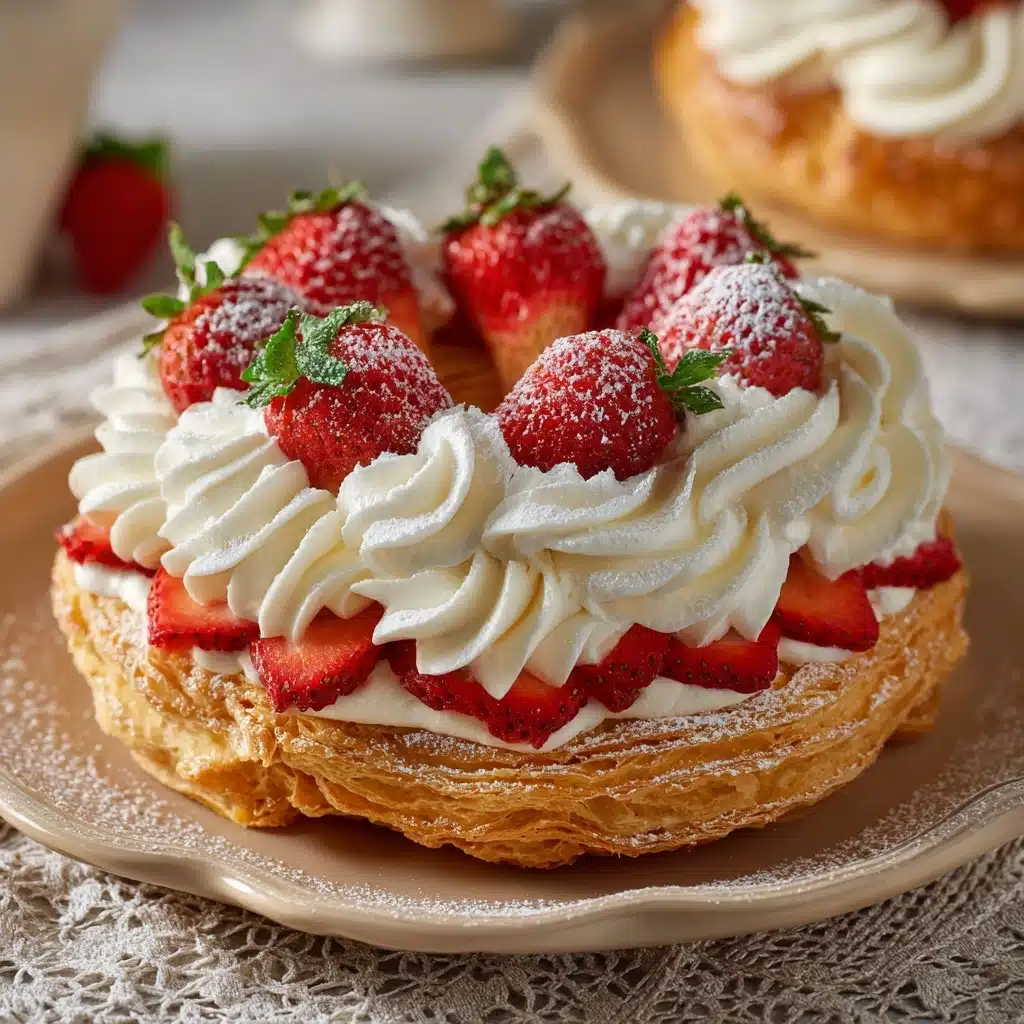 Paris-Brest Pastry with Whipped Cream and Strawberries Recipe