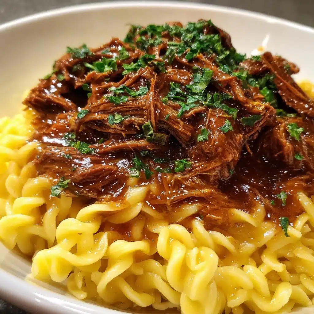 Crock Pot Mississippi Beef Noodles Recipe - Recipe Image