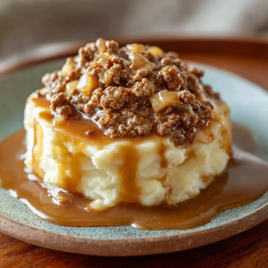 Ground Beef and Gravy Over Mashed Potatoes Recipe - Recipe Image