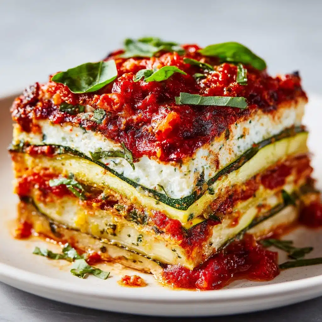 Layered Zucchini Ricotta Melts with Marinara Recipe - Recipe Image