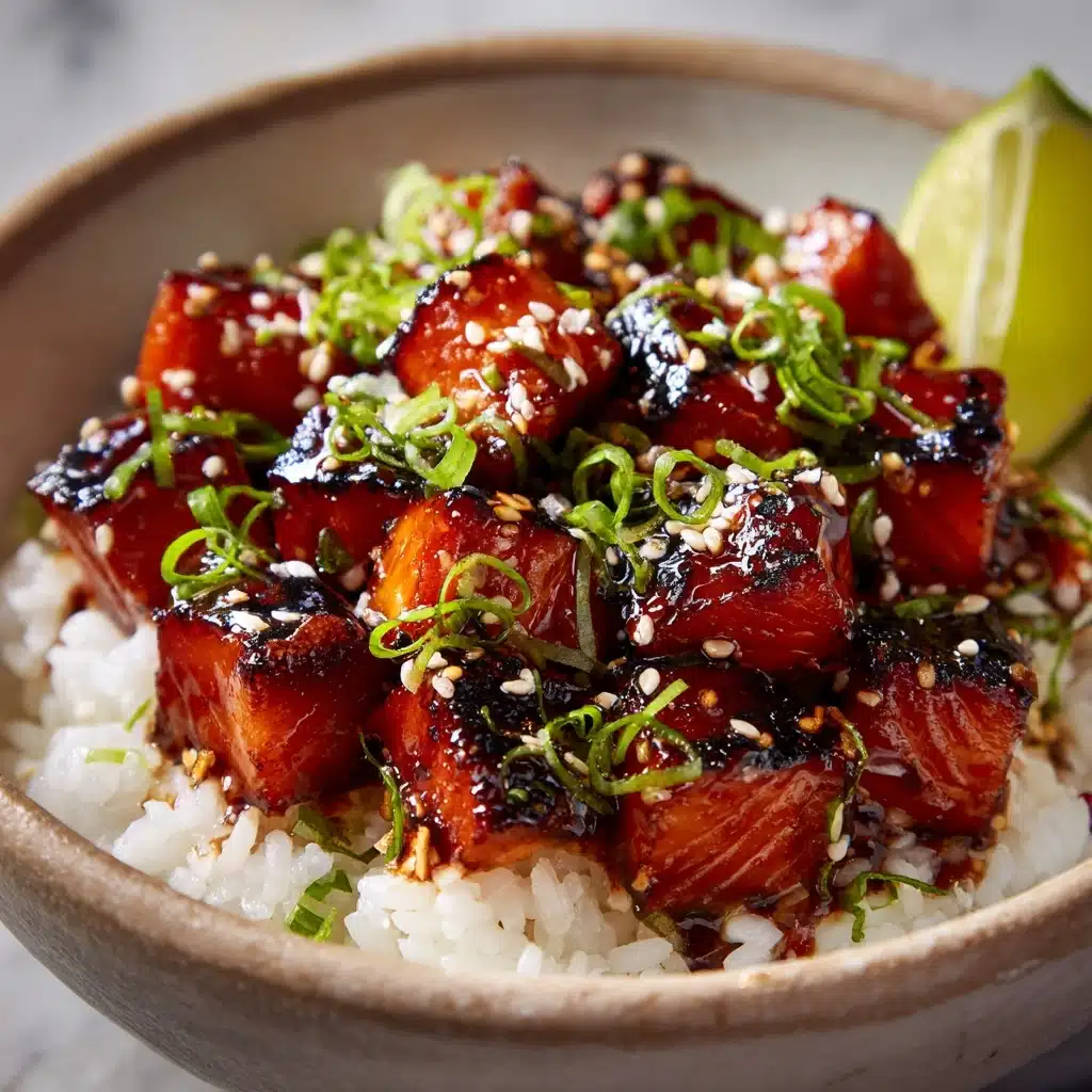 Mouthwatering Honey Garlic Salmon Bites Recipe - Recipe Image