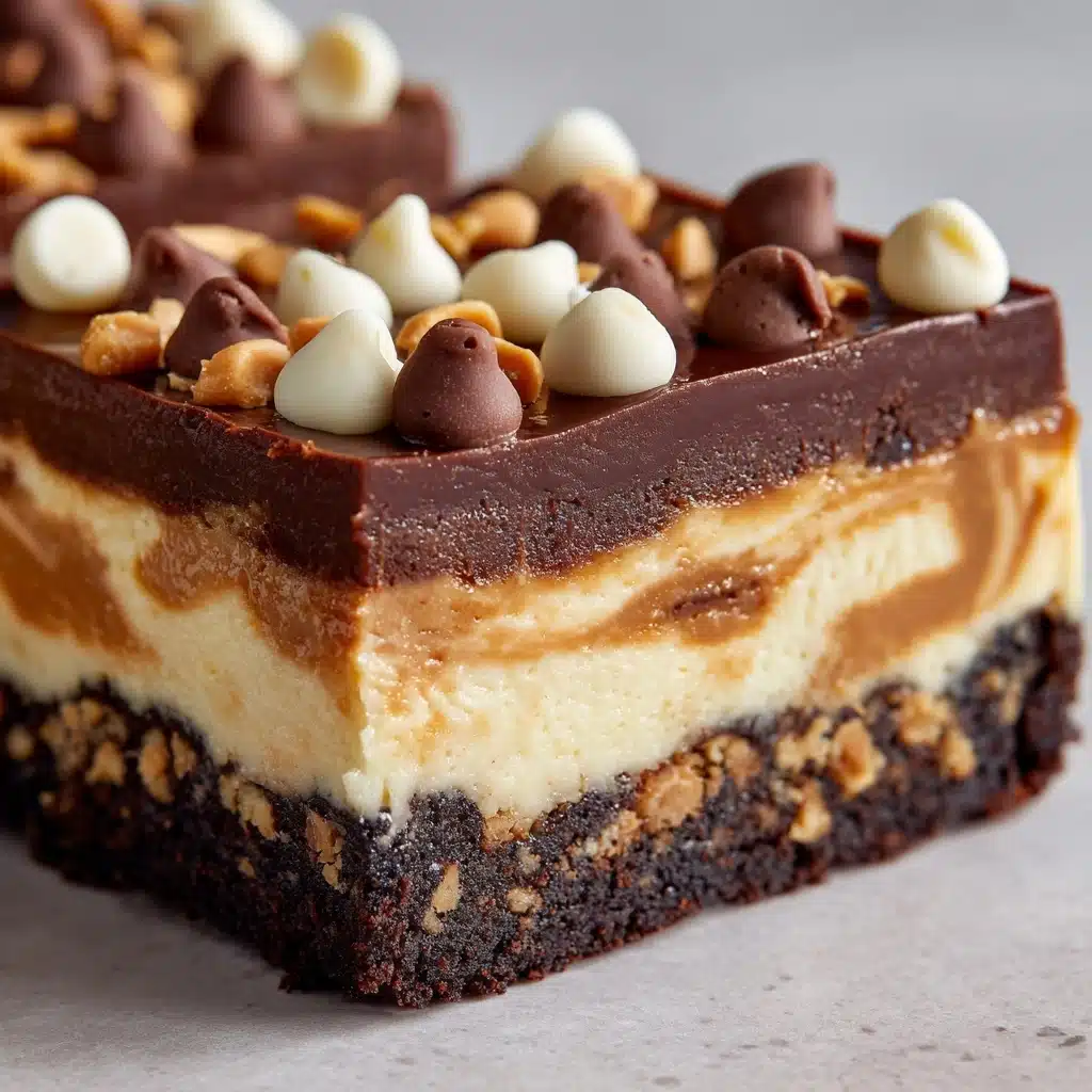 Chocolate Peanut Butter Cheesecake Bars Recipe - Recipe Image