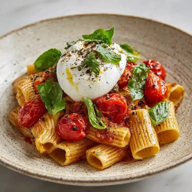 Rigatoni with Burrata and Burst Tomatoes Recipe