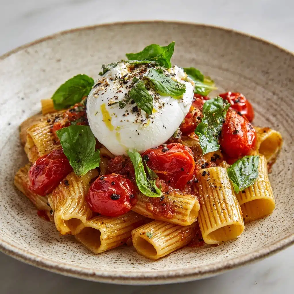Rigatoni with Burrata and Burst Tomatoes Recipe