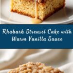Rhubarb Streusel Cake with Warm Vanilla Sauce Recipe
