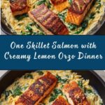 One Skillet Salmon with Lemon Orzo Recipe
