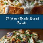 Chicken Alfredo Garlic Bread Bowls Recipe