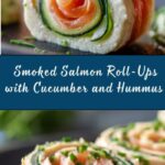Smoked Salmon Roll-Ups with Cucumber and Hummus Recipe
