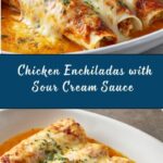 Chicken Enchiladas with Sour Cream White Sauce Recipe