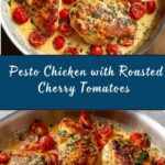Creamy Pesto Chicken with Roasted Tomatoes Recipe
