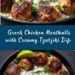 Greek Chicken Meatballs with Homemade Tzatziki Recipe