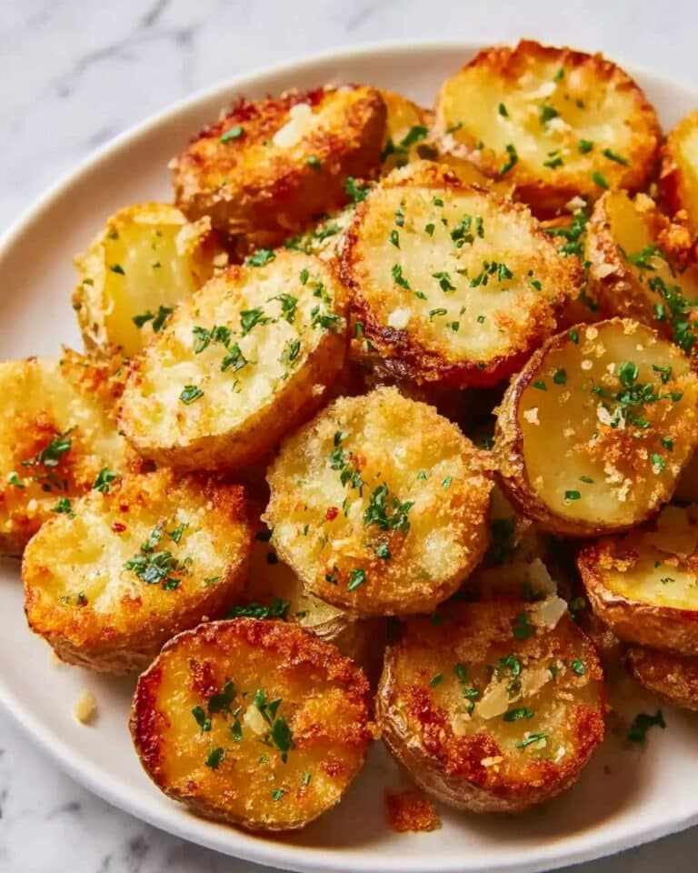 Crispy Garlic Parmesan Crusted Potatoes Recipe