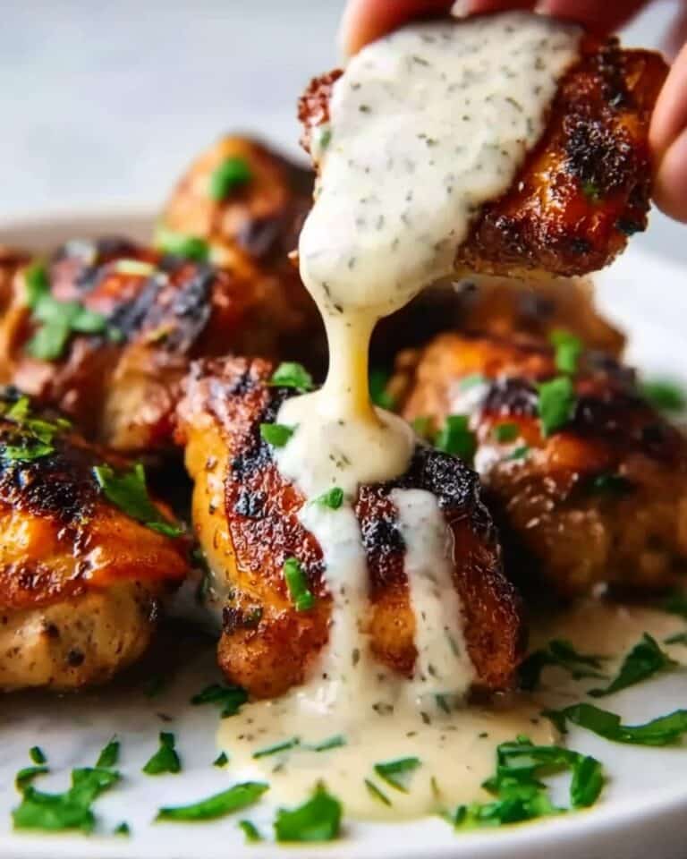 Grilled Chicken Bites with Creamy Garlic Sauce Recipe