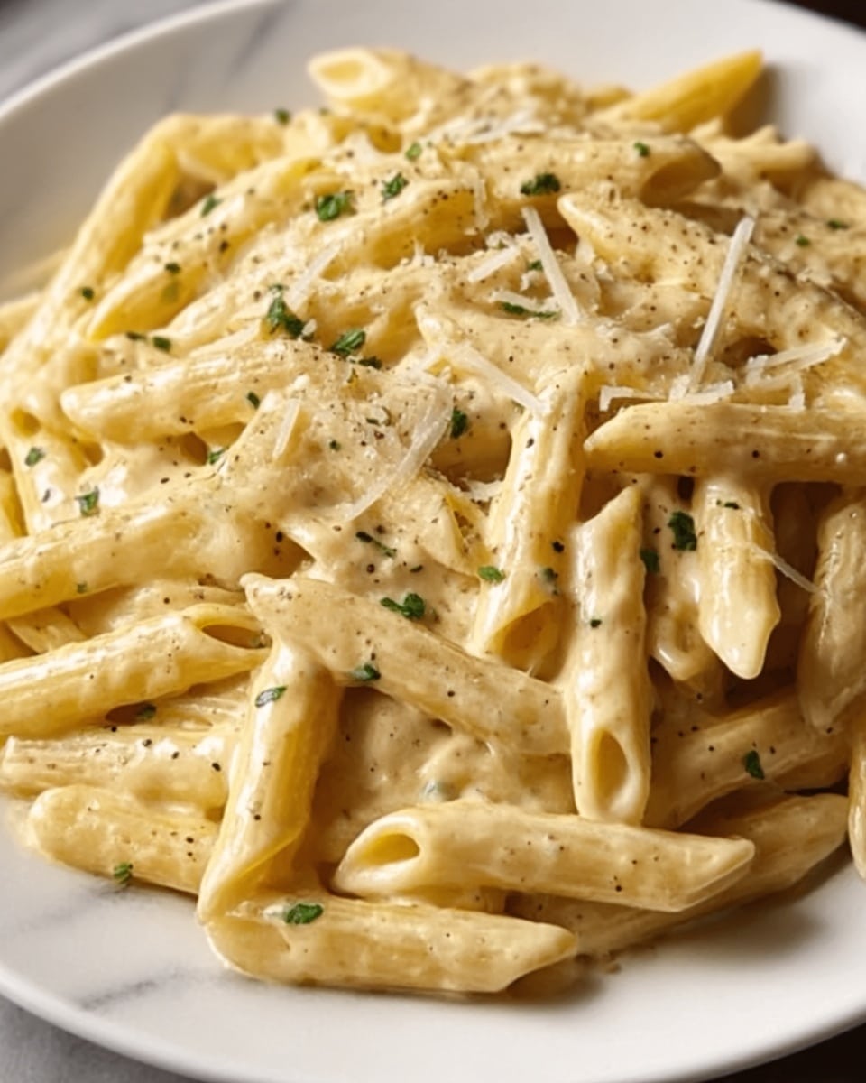 Creamy Garlic Penne Pasta Recipe - Recipe Image