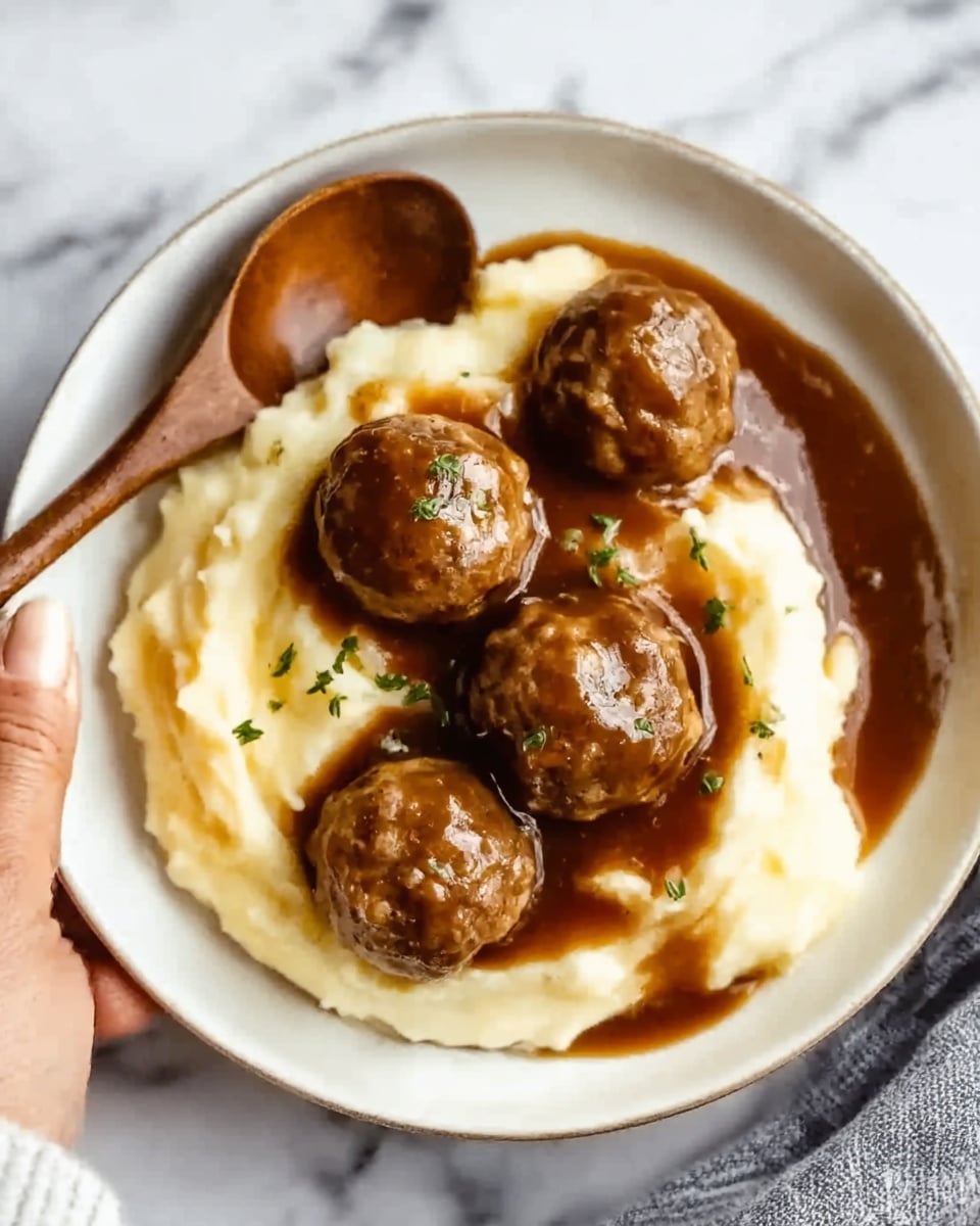 Tasty Slow Cooker Salisbury Steak Meatballs Recipe - Recipe Image