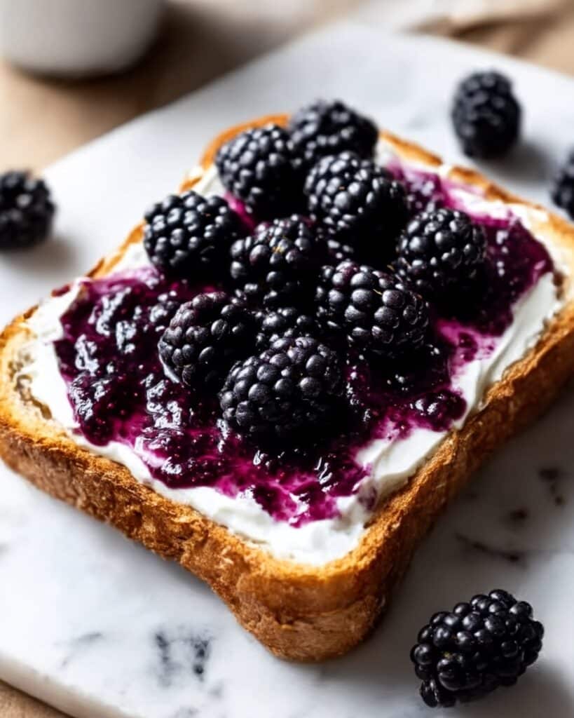 Blackberry Vanilla Greek Yogurt Toast Recipe