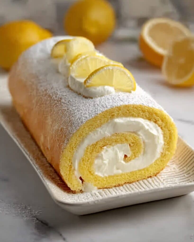 Velvet Lemon Cream Roll Cake Recipe
