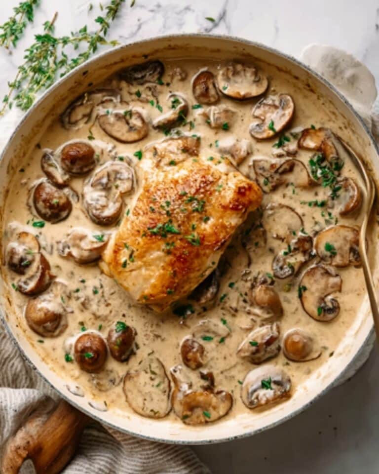 Creamy Mushroom Smothered Chicken Recipe