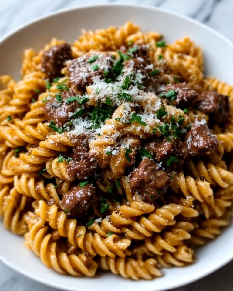 Beef Rotini with Garlic Parmesan Sauce Recipe