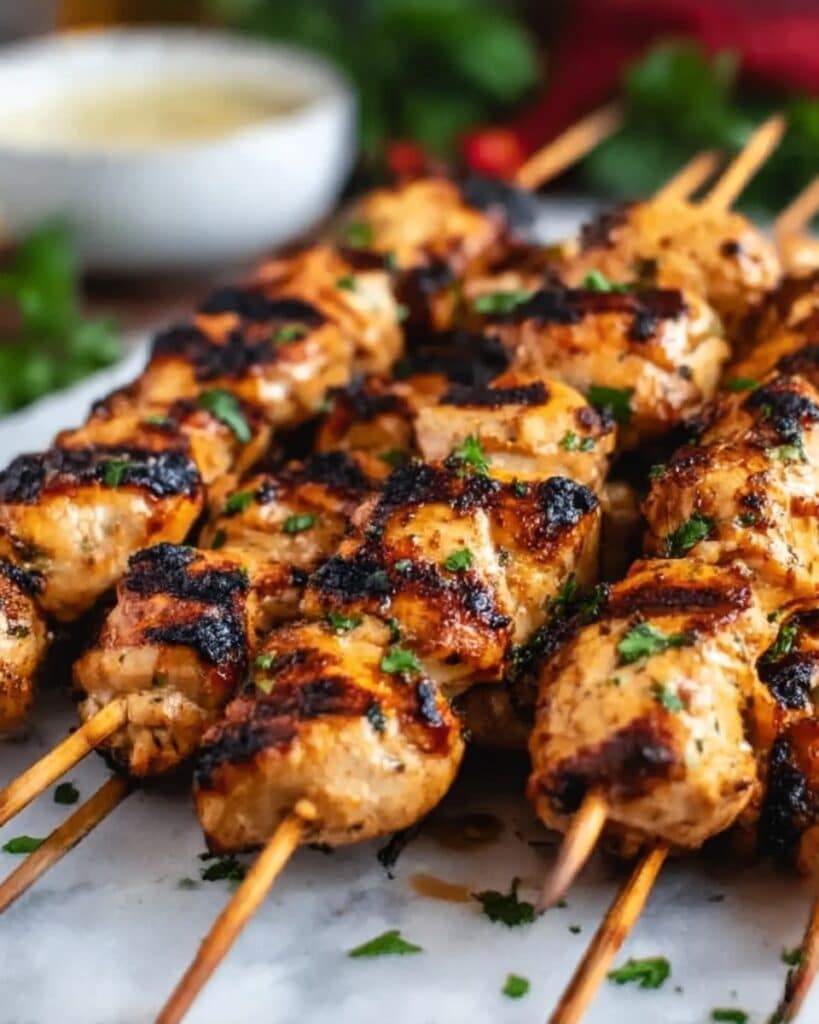 Grilled Chicken Skewers with Lime, Ginger, and Spices Recipe