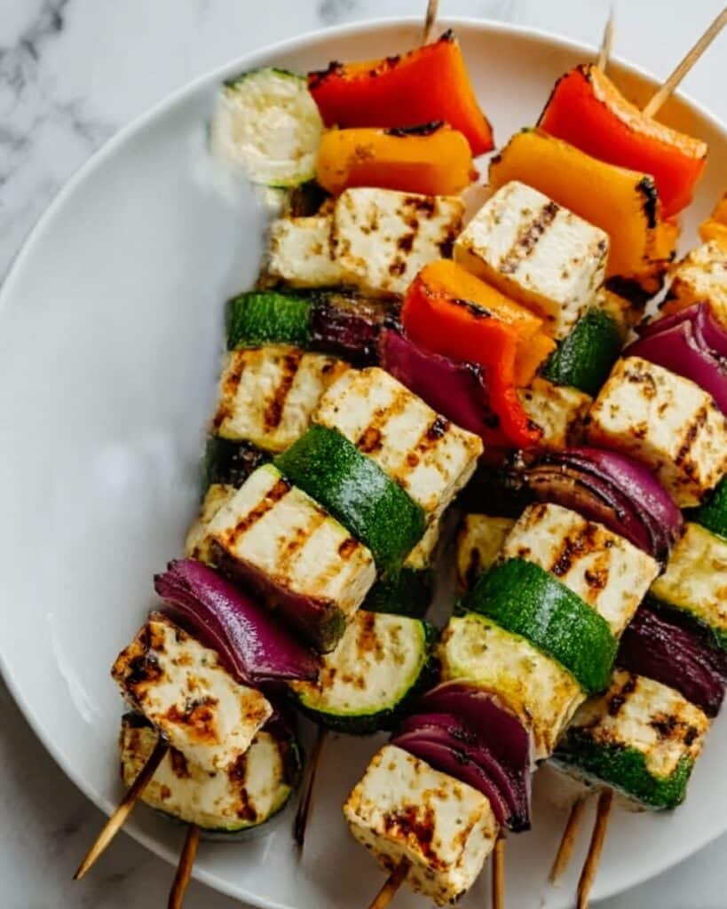 Grilled Greek Halloumi Kebabs Recipe