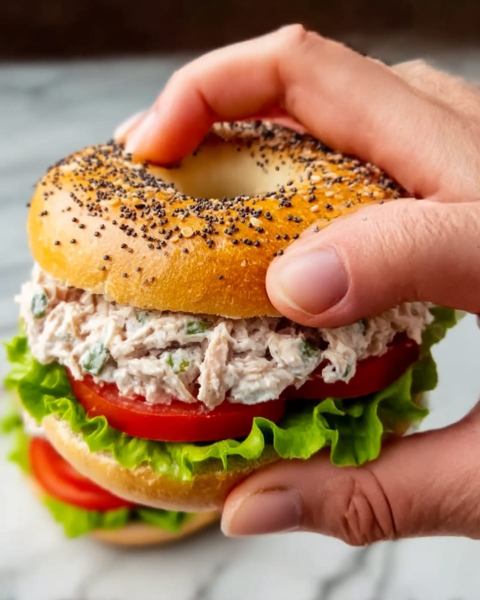 Tuna Salad Bagel Sandwich Recipe - Recipe Image