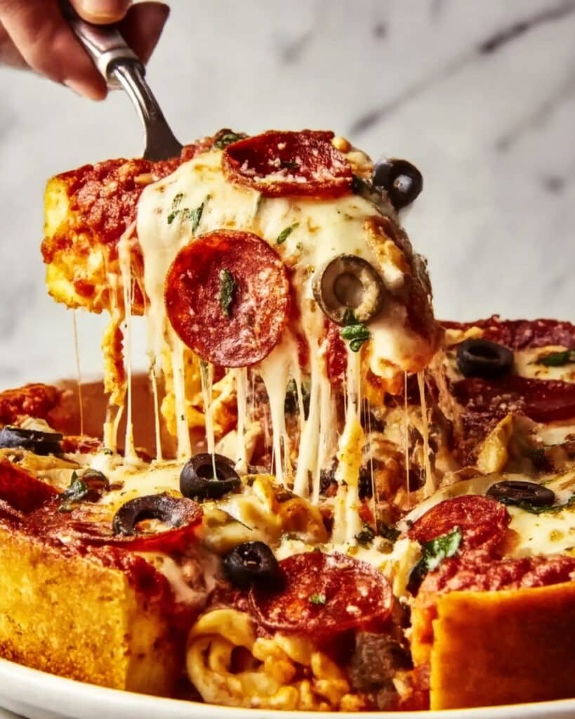 Supreme Pizza Tortellini Bake Recipe