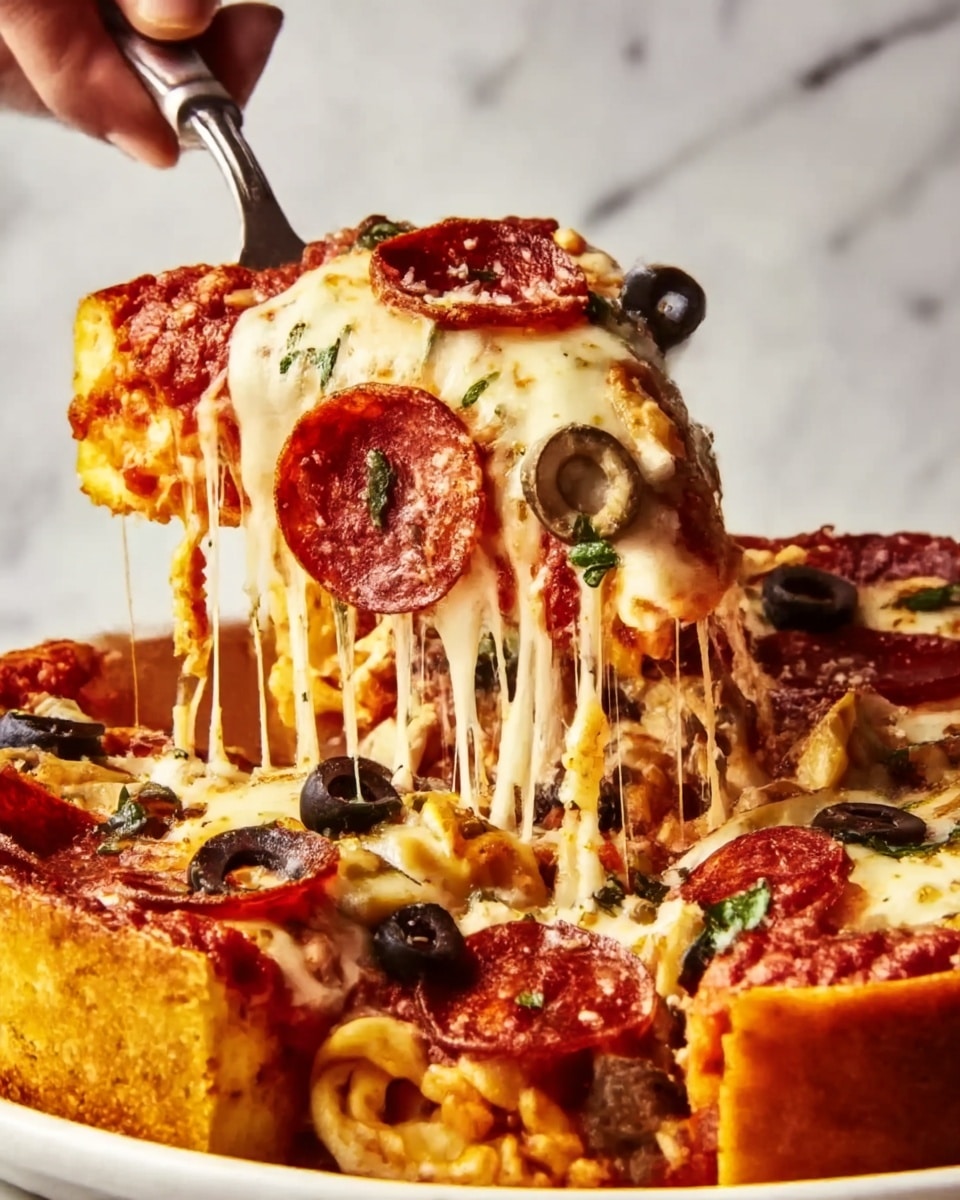 Supreme Pizza Tortellini Bake Recipe - Recipe Image