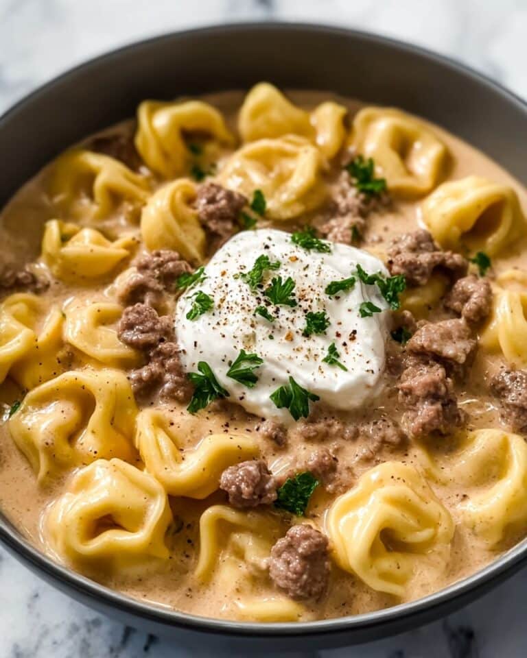 One-Skillet Beef Stroganoff Tortellini Recipe