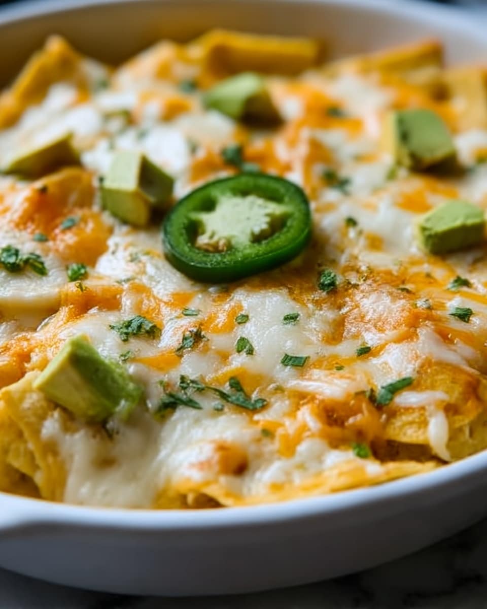 Green Chile and Extra Cheese Chilaquiles Recipe - Recipe Image