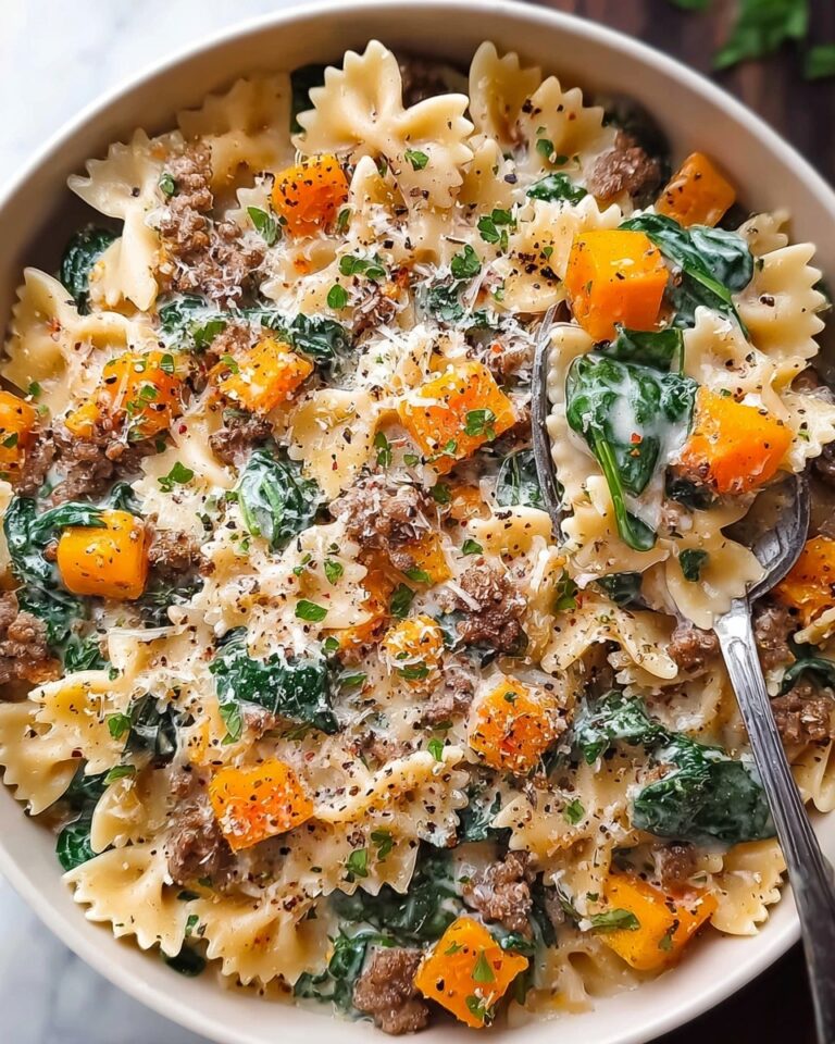 Butternut Squash Pasta with Sausage and Spinach Recipe