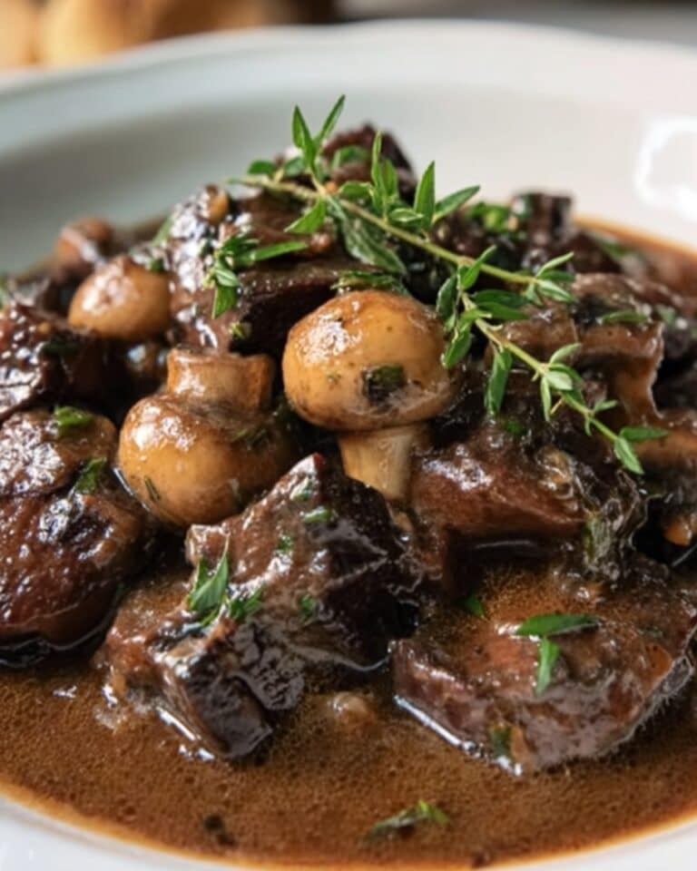 Classic French Beef Stew with Mushrooms Recipe