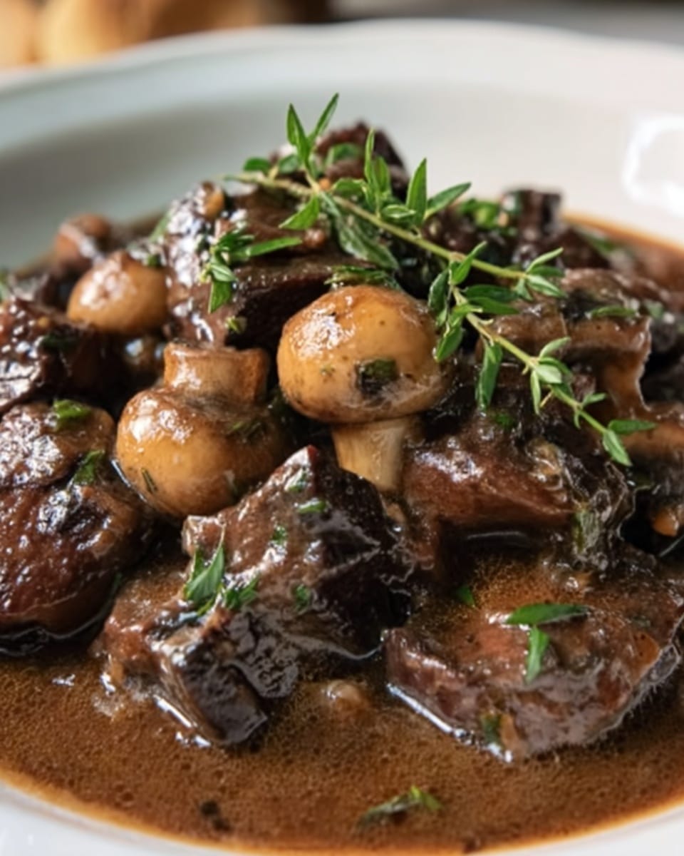 Classic French Beef Stew with Mushrooms Recipe - Recipe Image